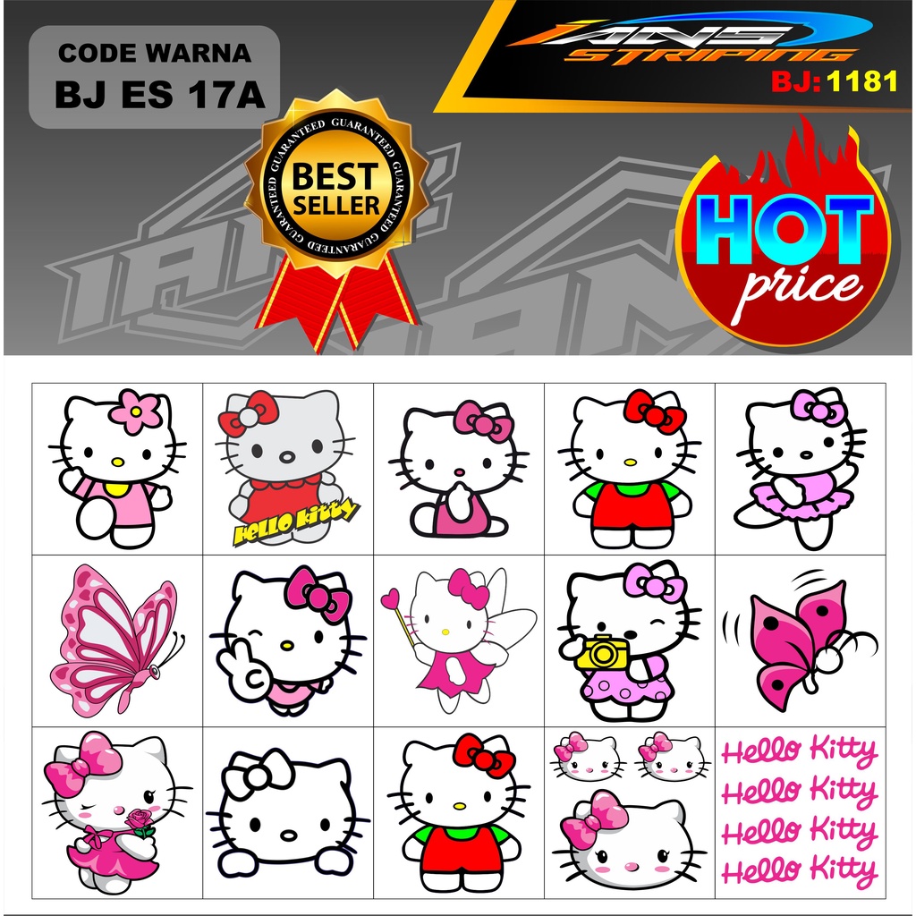 STIKER HELLO KITTY LUCU / STICKER HOLOGRAM / STIKER LAPTOP / STIKER KULKAS / STIKER MOTOR