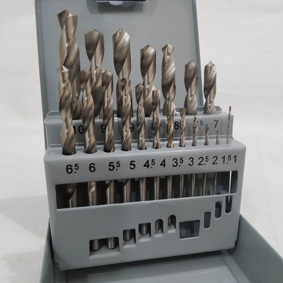 Mata Bor Besi Logam HSS Twist Drill Bit Set 19pcs Fujiyama