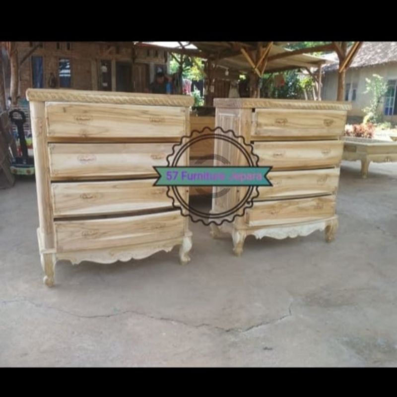 Lemari laci/Nakas badside table kayu jati - Meja hias mentahan jepara