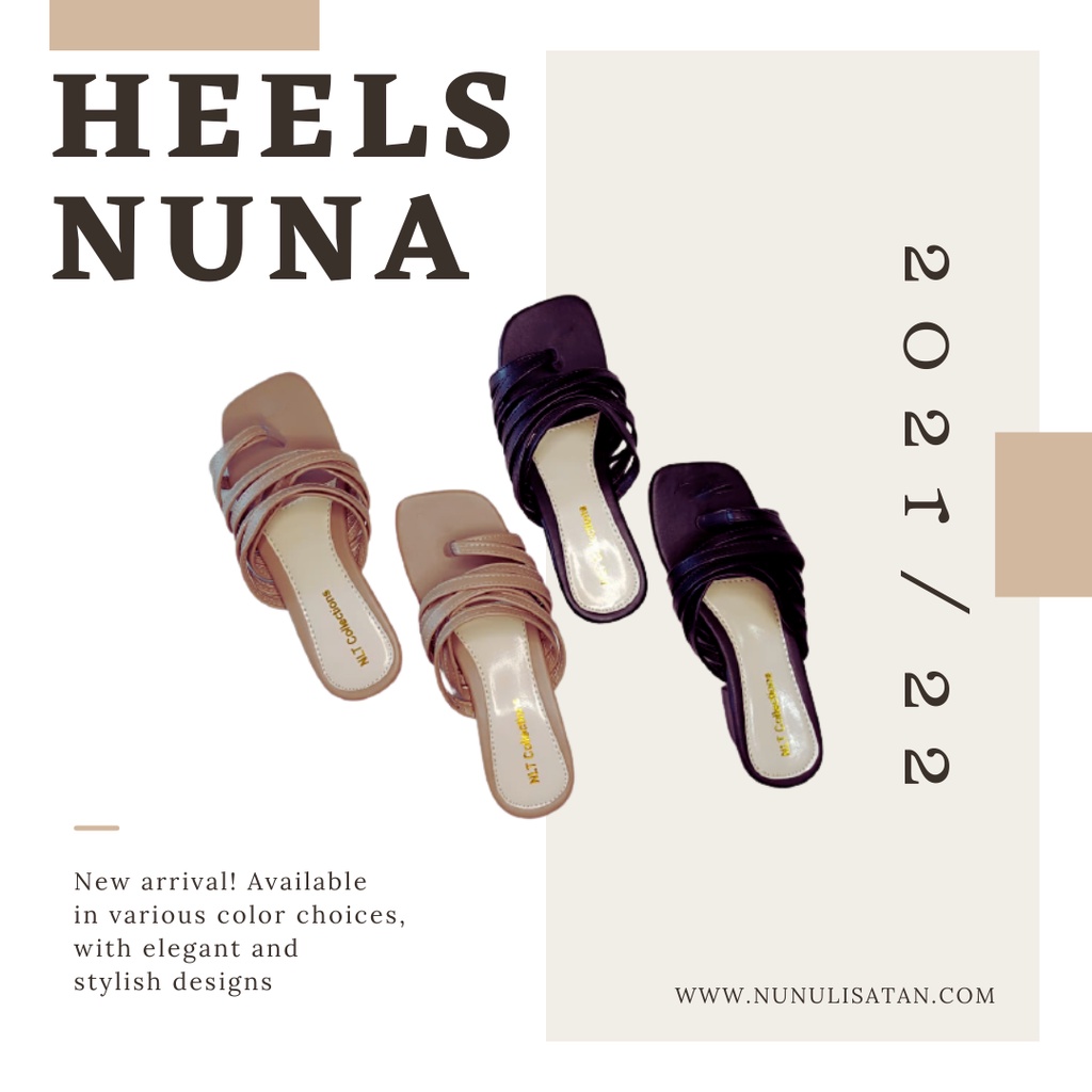 NunuLisaTan - High Heels Wanita Tinggi 3cm Korea tali nuna