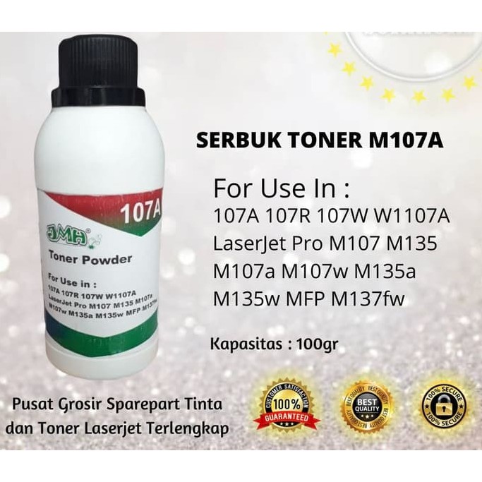 Serbuk Toner Refill 107A M107 107W W1107 Pro M135 M135W M135fw