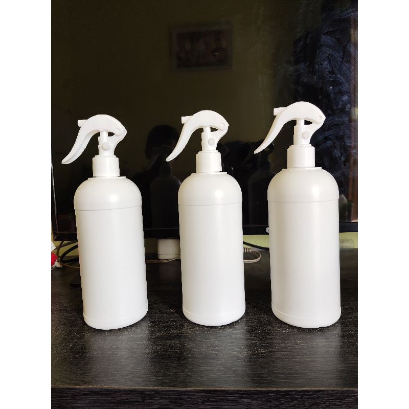 botol HDPE putih susu 500ml / 500 ml - TRIGGER