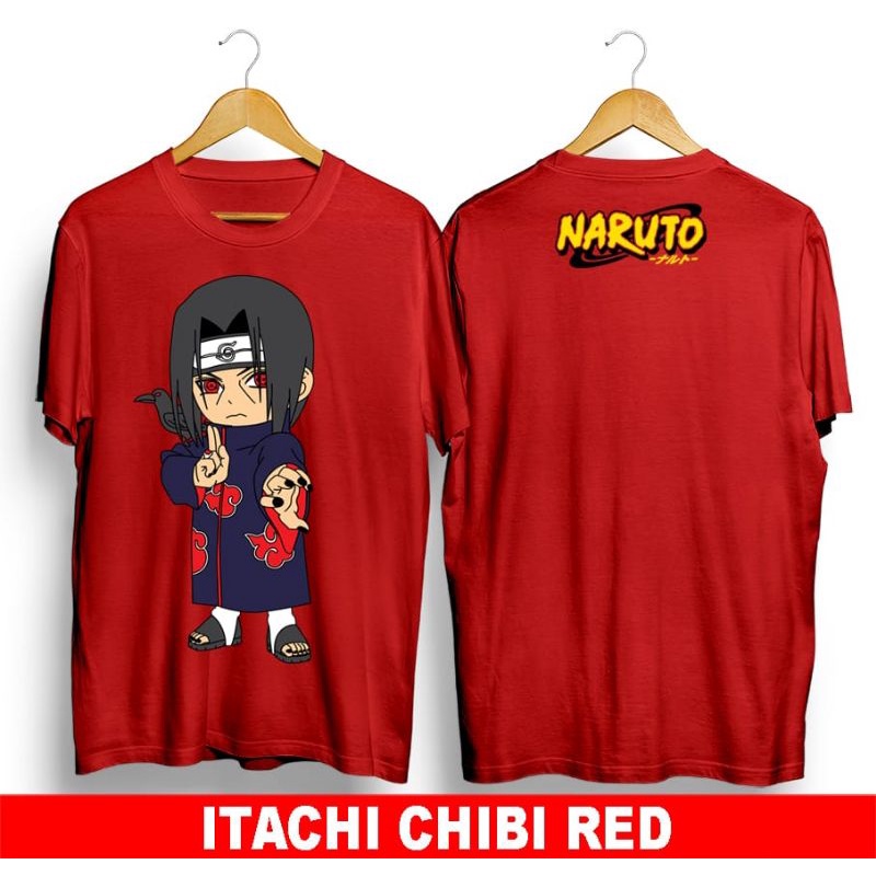T-shirt Kaos Baju Anime Naruto Kaos Itachi Chibi Red