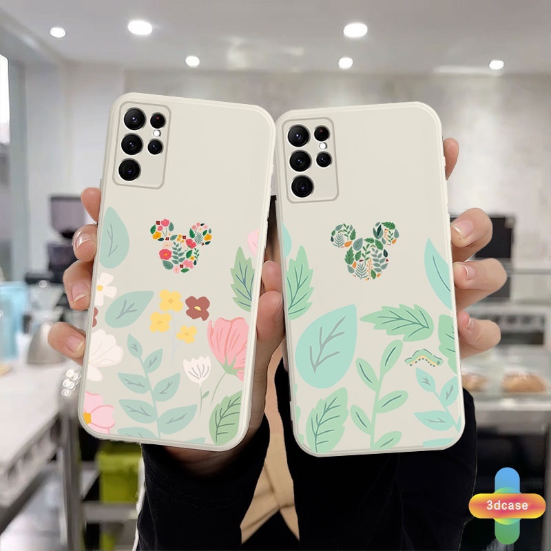 Casing OPPO A54 A15 A5S A3S A16 A95 A7 A5 A9 A31 A53 2020 A12 A1K A55 A36 A76 A96 Reno 5 4 5F 4F A74 A15S A52 A11K A92 A35 A11 A93 A32 A72 A94 A53S F17 PRO A16S A12S A12E A33 Y20 Y12 5 5i C3 C25 C12 A12 Cute Mickey Minnie Mouse Flower Anti-fall Case