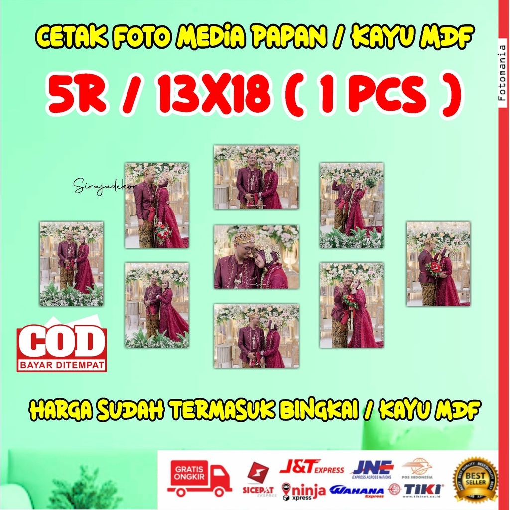HIASAN DINDING FOTO 5R (13X18) / CETAK FOTO BINGKAI 5R / BINGKAI FOTO TEMPEL DINDING