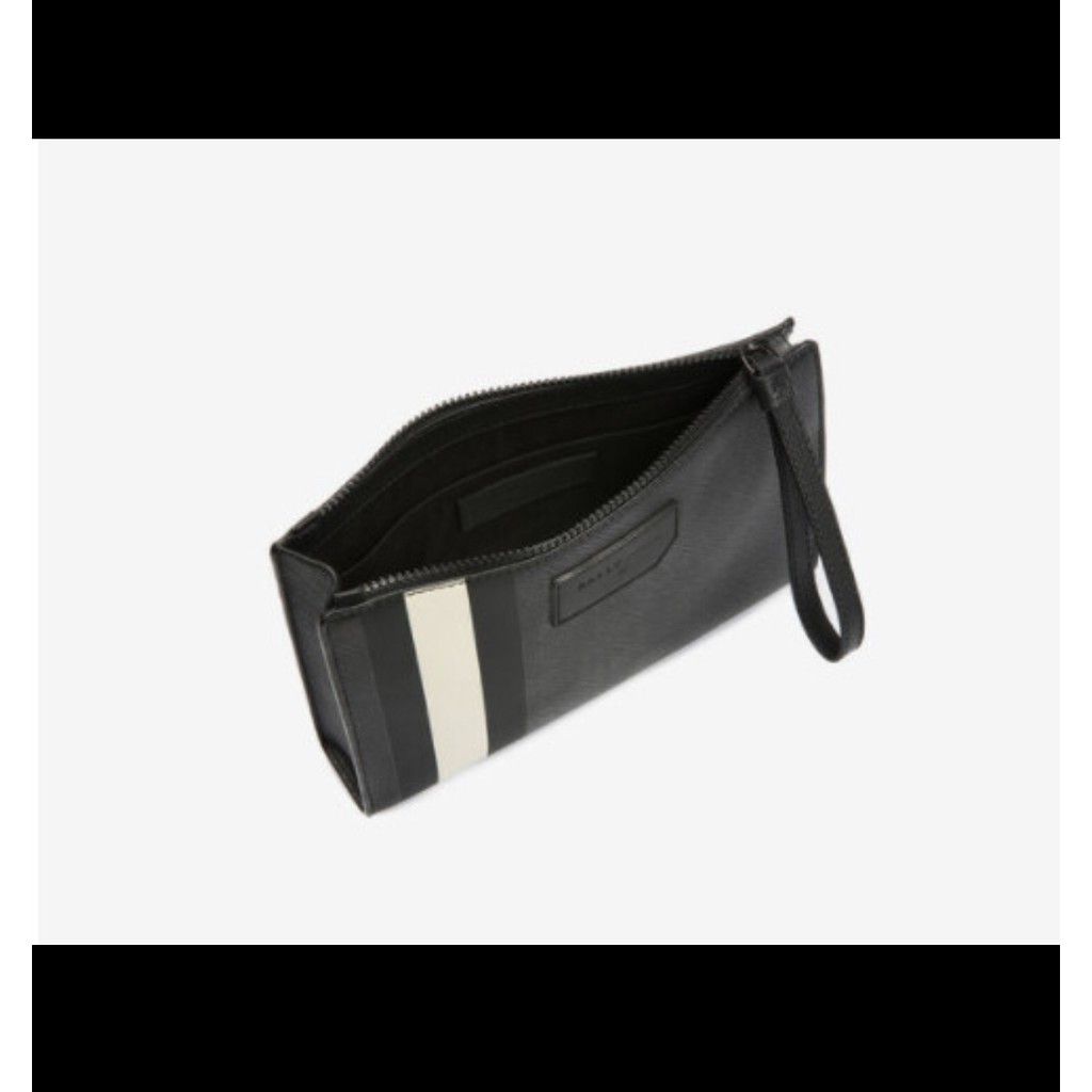 Bally Coated Canvas Clutch Bag In Black - ORIGINAL 100%