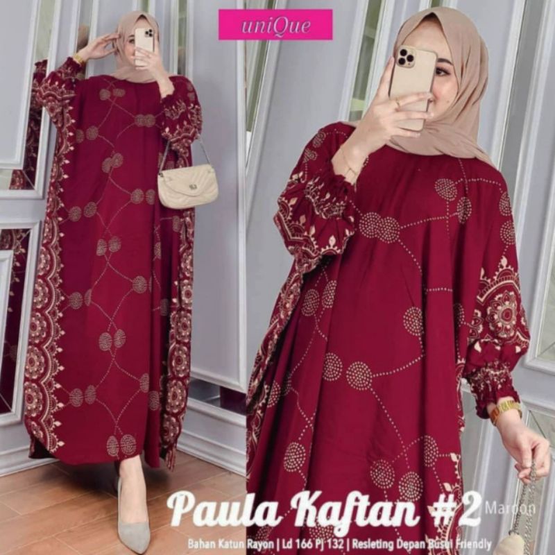 gamis kaftan super jumbo big size Ld 160 muat sampai bb 100 kg lengan karet warna maroon navy army kunyit daster lowo kaftan zipper rayon premium busui dan bumil