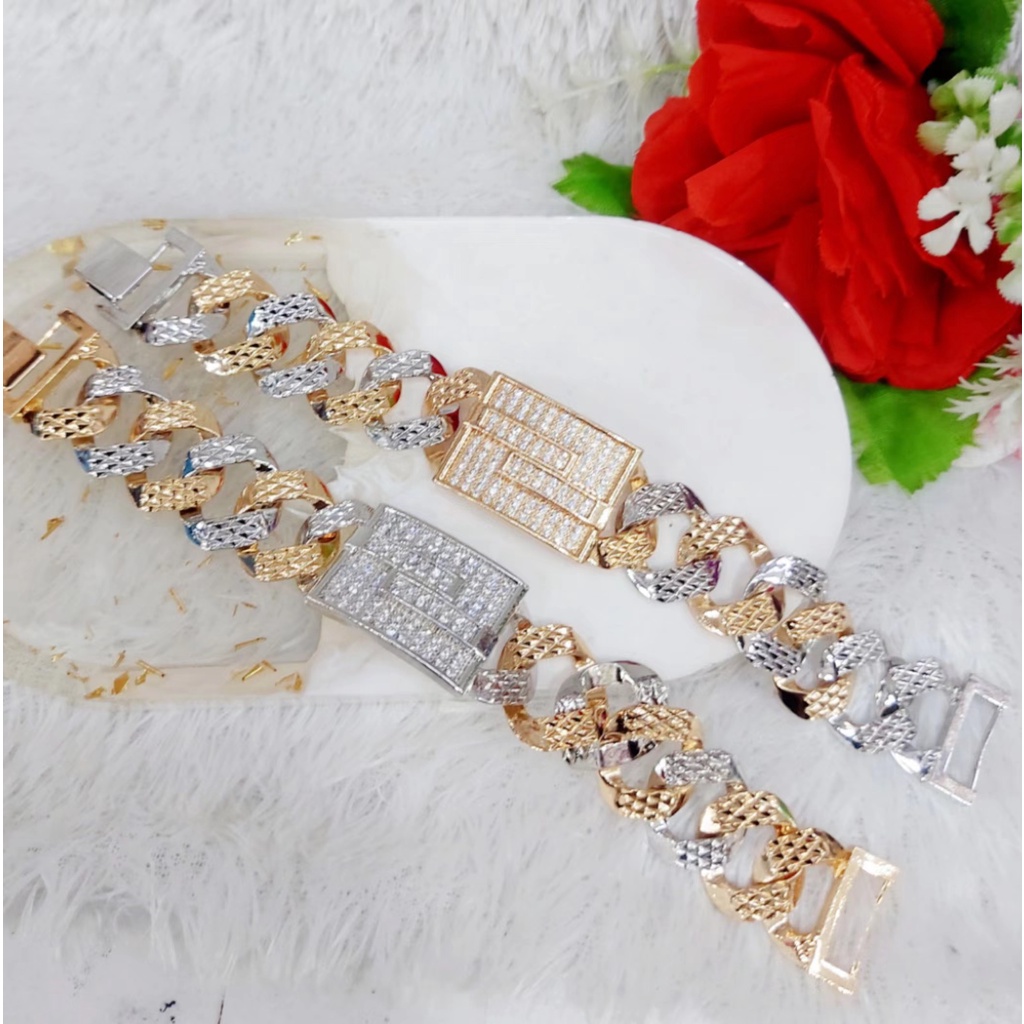 Gelang Xuping Permata Rantai Kombinasi Lapis Emas 18K F67,68