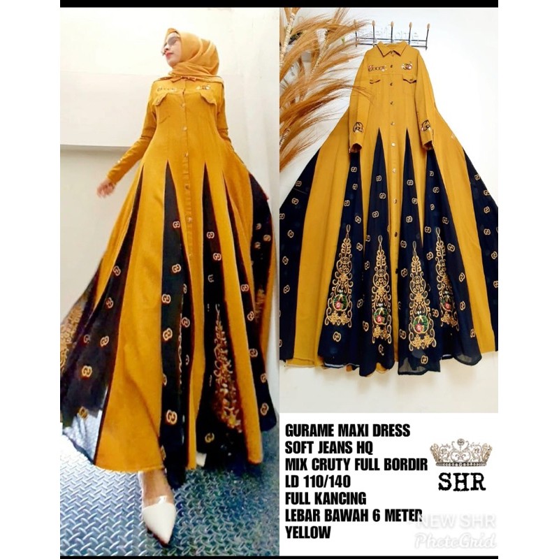 Jc_clothing2/GURAME MAXI DRESS SOFT JEANS HQ/REAL PICTURE / ORIGINAL SHR