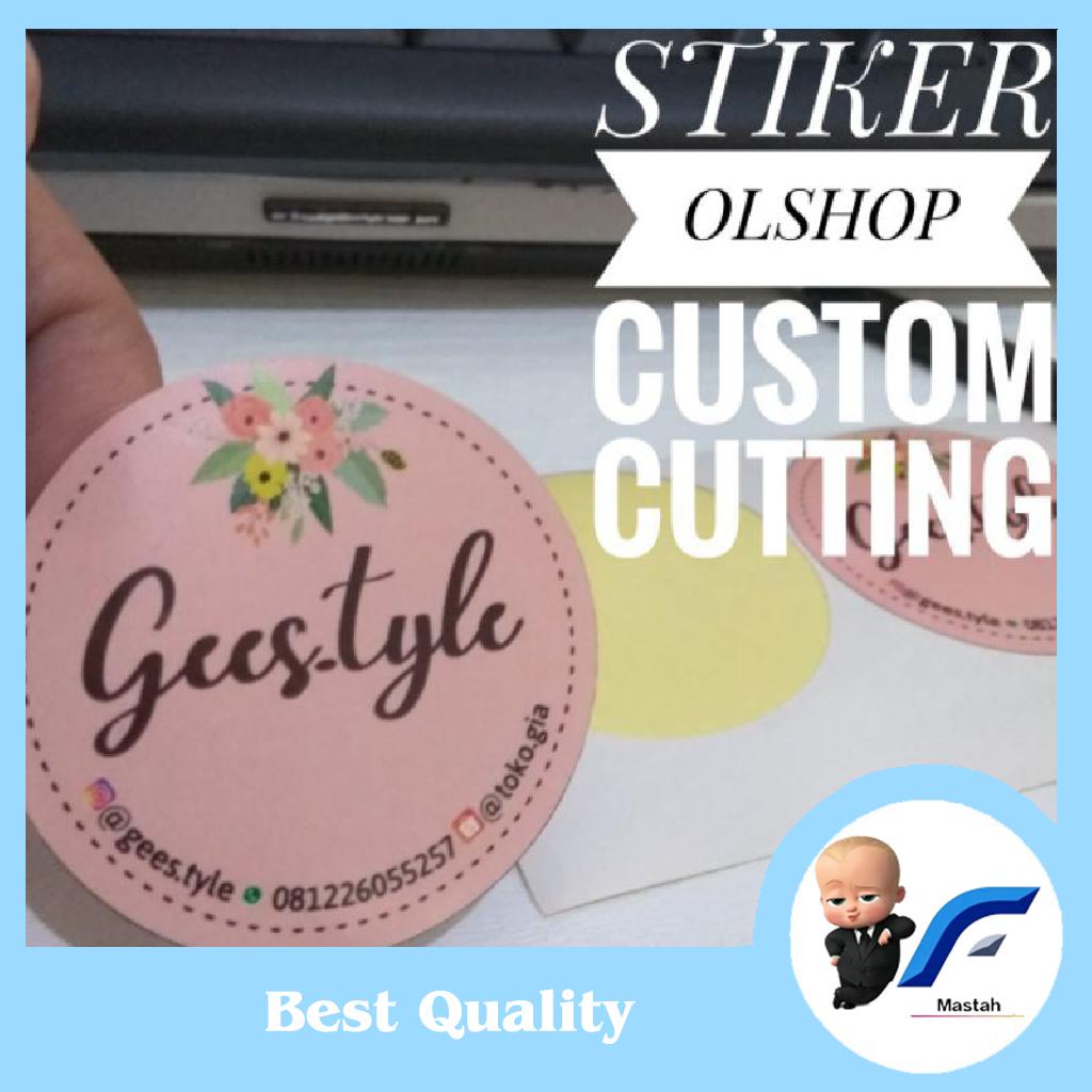 

FZR DIGIPRINT Min 100 pcs Stiker Olshop Label Kemasan Toko Kue Cutting Free Desain custom