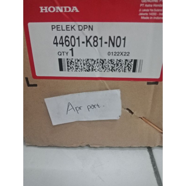 Velg Veleg Peleg Depan Beat Street Beat ECO eSP K81 2016 2020 Original Ahm 44601K81N01