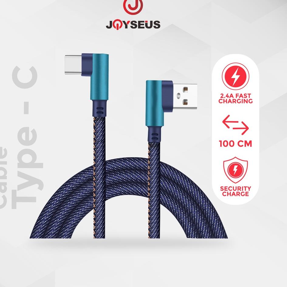 Paket Terkini Kabel Data/ Cable Data 90 Degree Type-C Type C USB 2.4A JOYSEUS 100JM - KB0065