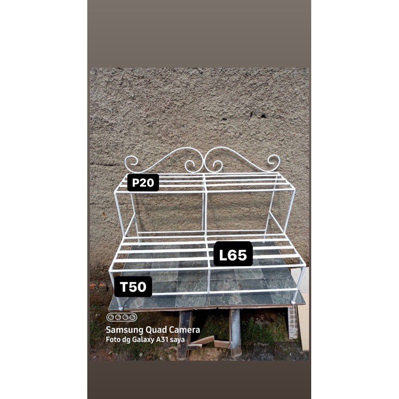 Rak pot bunga model tangga 2 susun