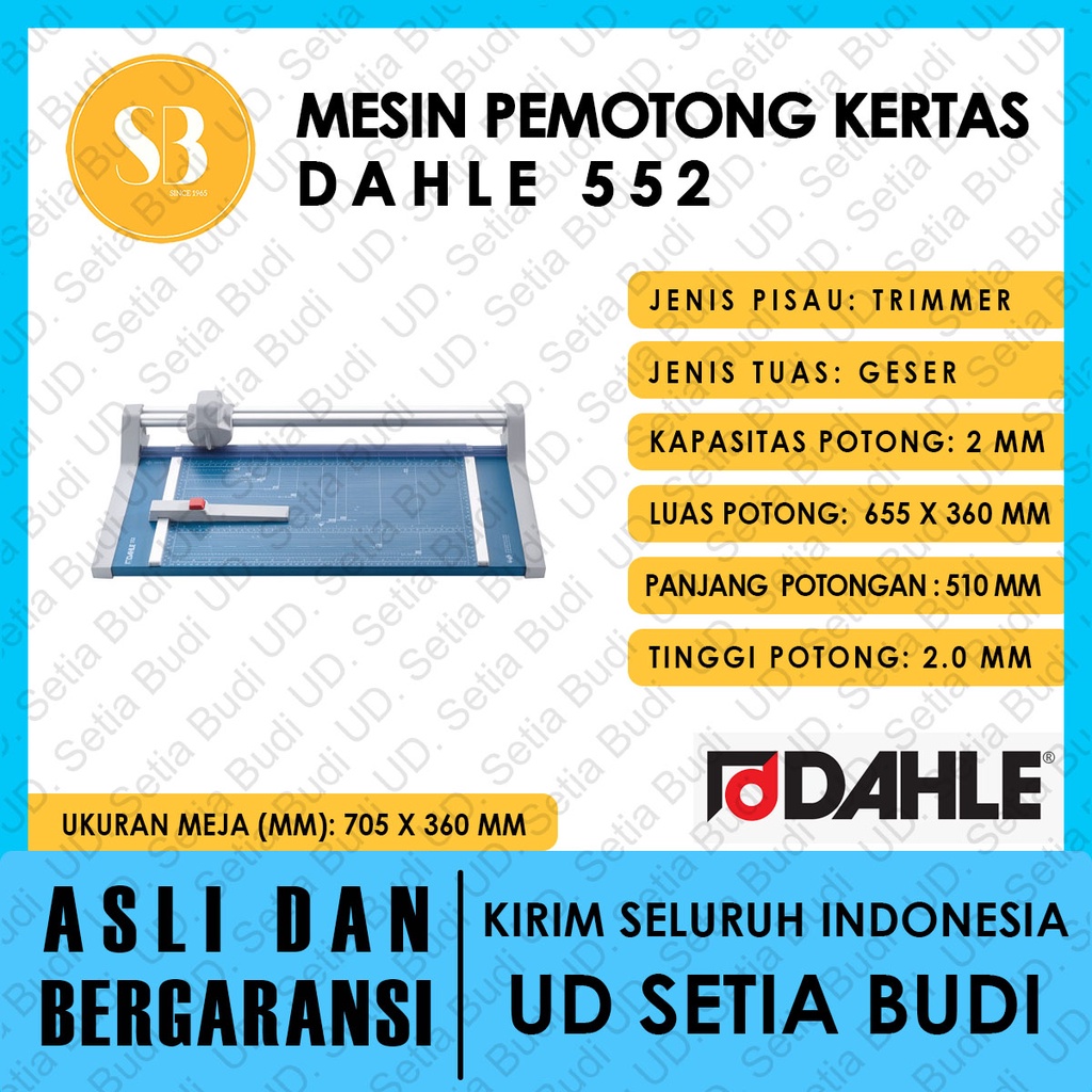 Mesin Pemotong Kertas DAHLE 552 Asli dan Bergaransi