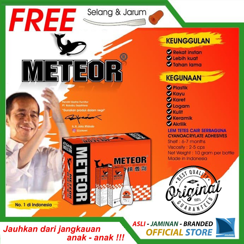 Lem Cyanoacrylate / Lem Korea 10 gram Sangat Lengket - INSTANT DRY Adhesive METEOR