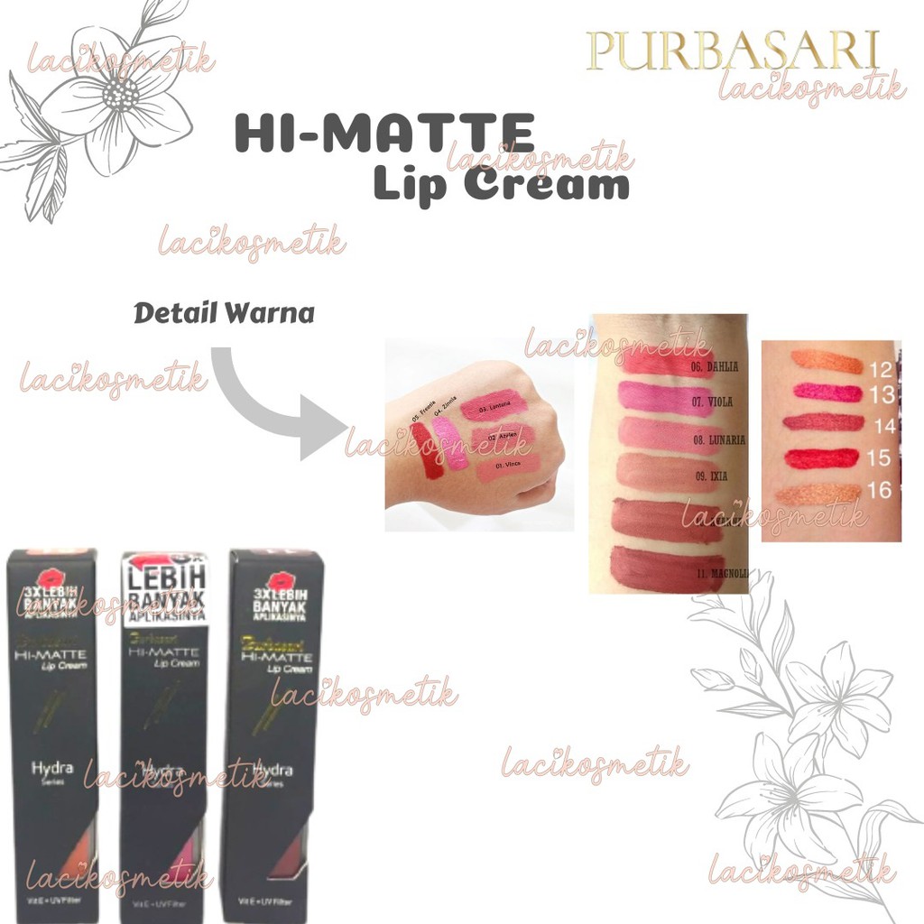 ✨LACIKOSME✨ PURBASARI HI-MATTE LIP CREAM - LIP CREAM MATTE PURBASARI BPOM ORIGINAL