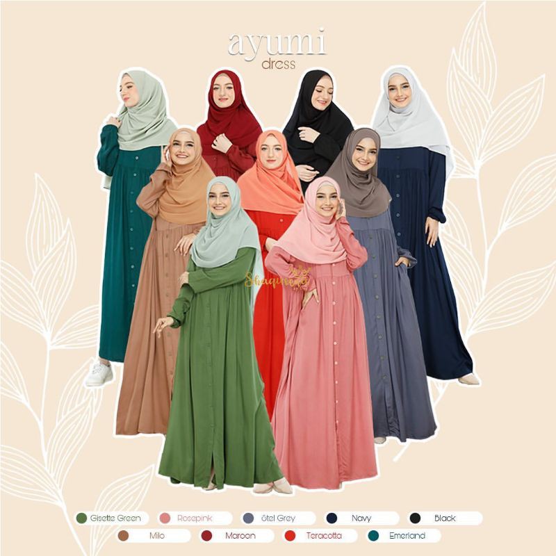 AYUMI Dress by Shaqueena.indonesia / Gamis Polos twill rayon