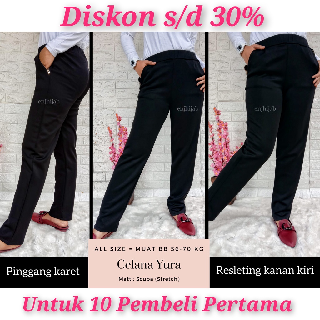 CELANA SCUBA WANITA/CELANA BAHAN WANITA JUMBO/CELANA BAHAN WANITA  PANJANG/CELANA PEREMPUAN DEWASA