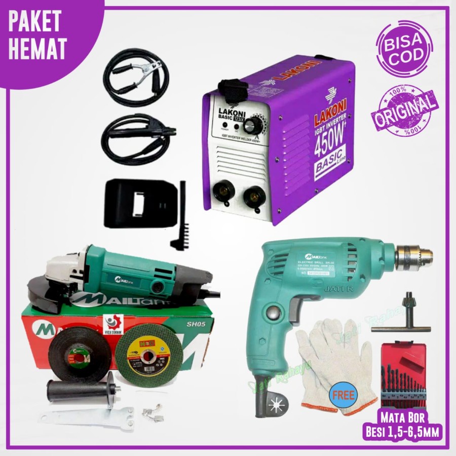 Paket Mesin Travo Las Lakoni Basic+gerinda mailtak+bor 10mm mailtank(free mata bor)