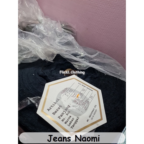 Bahan Kain Rollan Jeans Hitam Denim Naomi