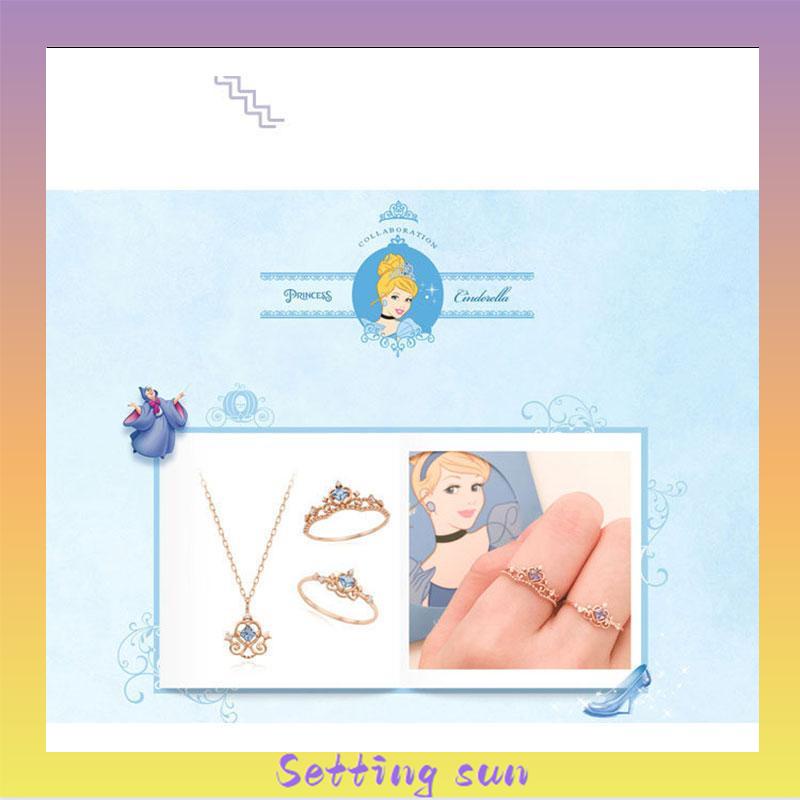 Ready Stock Ring Adjustable Disney Princess Ring 925 Silver Open Crown Ring Version Korea TN