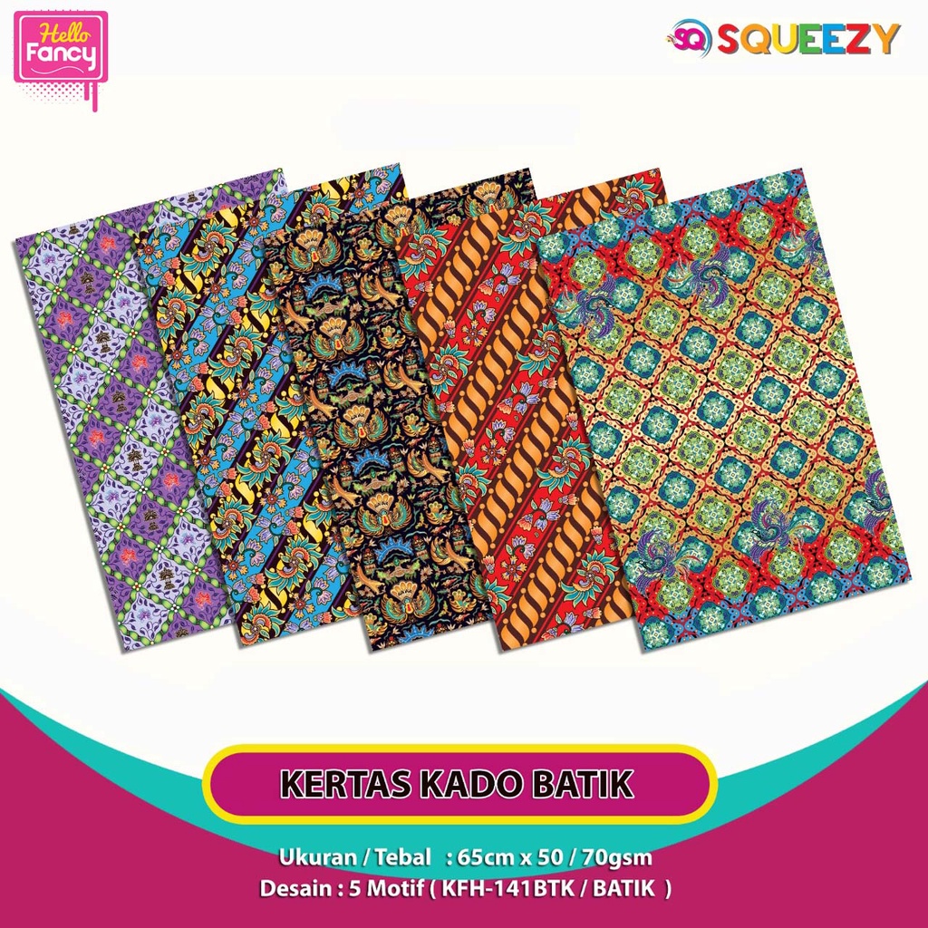

Kertas Kado Squeezy Batik isi 50 Motif 3 / Bungkus Kado KFH-141BTK
