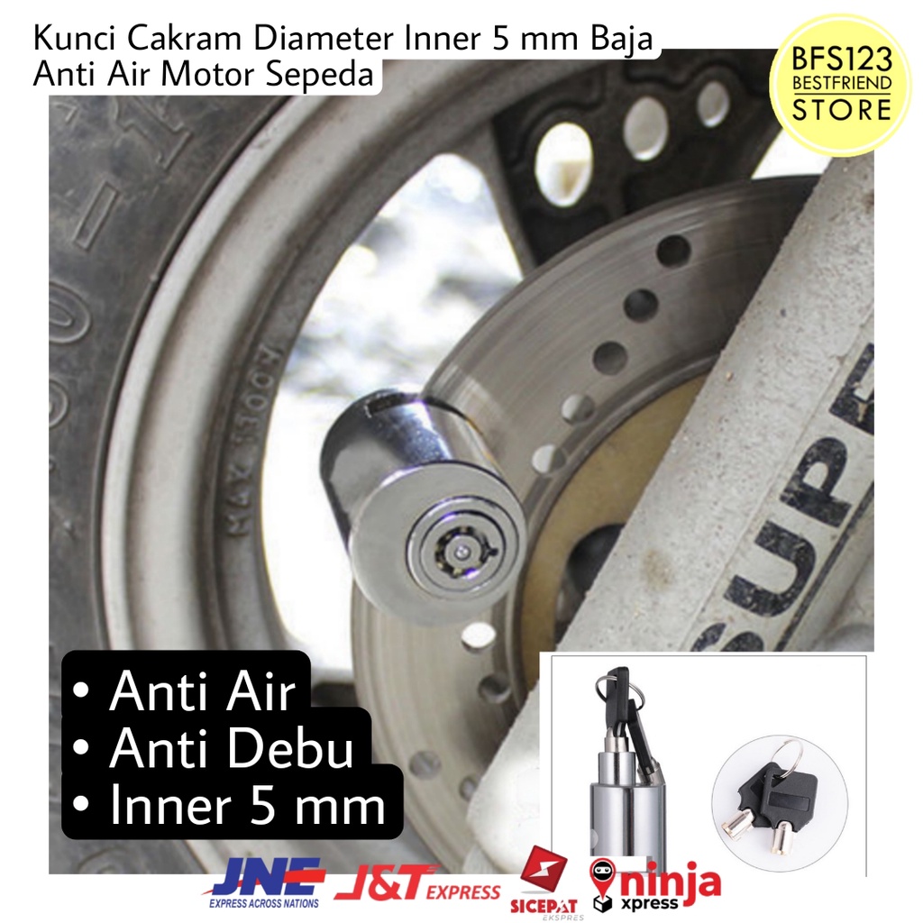 Kunci Cakram Diameter Inner 5 mm Baja Anti Air Motor Sepeda