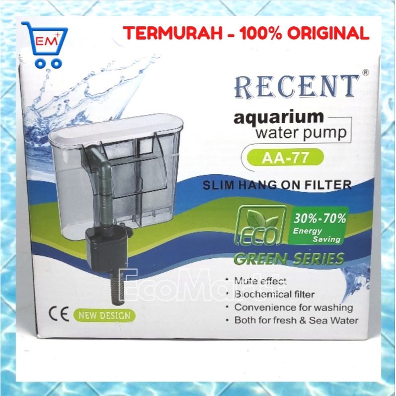 Recent AA 77  - 2 kotak Slim Hanging Filter Gantung Aquarium Aquascape