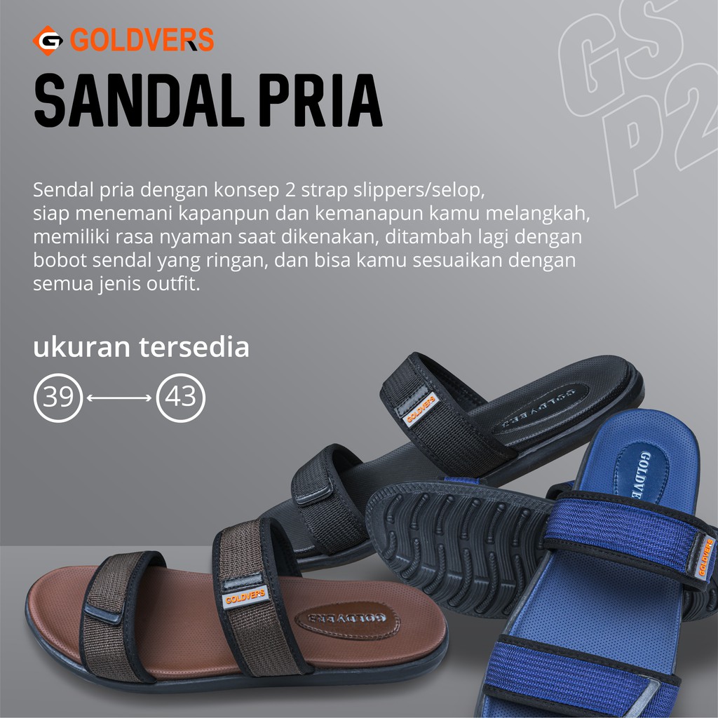 Sandal Pria GOLDVERS Original Sandal Pria Wanita Import  Sandal kulit - KREATIVO