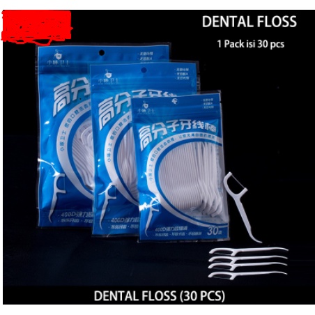 DENTAL FLOSS 30 PCS / BENANG BUSUR TUSUK GIGI ISI 30PCS PEMBERSIH SELA GIGI HIGH QUALITY HIGIENIS FLOSSER TOOTHPICK