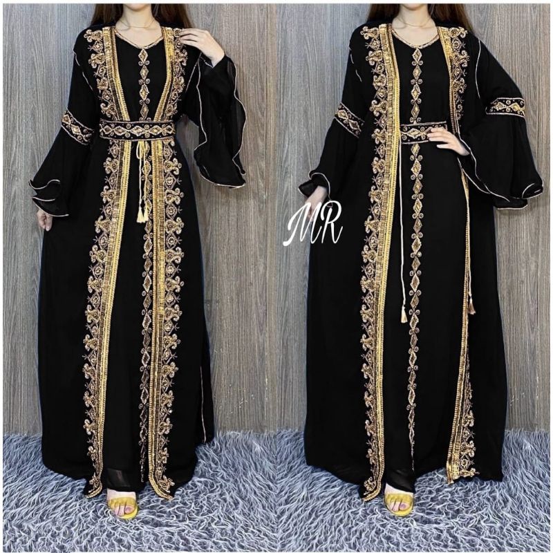 GAMIS KONDANGAN BORDIR / BAJU DRESS MUSLIM PESTA / BAJU DRESS WANITA MUSLIM KONDANGAN / DRESS MUSLIM