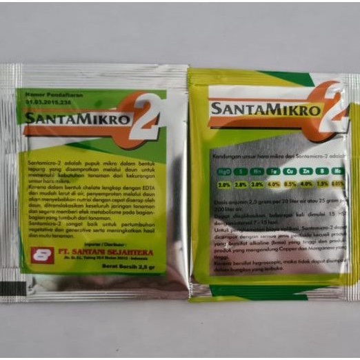 Pupuk Mikro SANTA MIKRO 2 SANTAMIKRO 2 2,5 GRAM bisa bayar cod