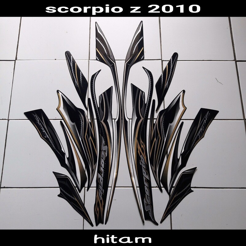 stiker motor scorpio z 2010 hitam