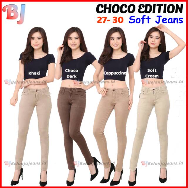  COD CELANA  SOFT JEANS PANJANG LEVIS COKLAT CHOCO EDITION 