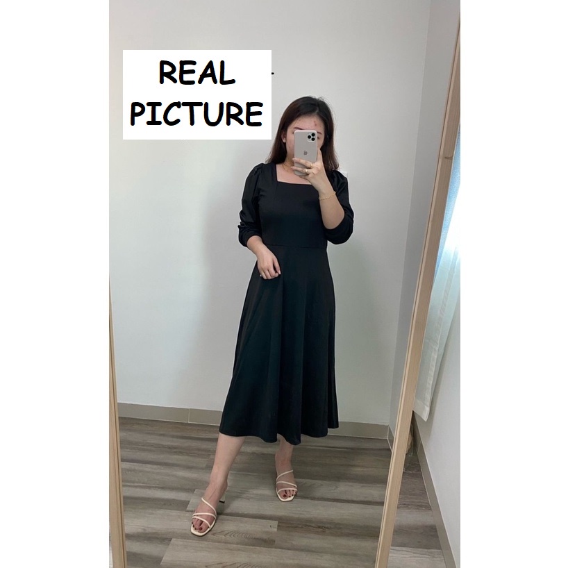 Dress Lengan Panjang Korea wanita // Korean Party Dress Square Neck-100% IMPORT/PAKAIAN KOREA/BAJU KOREA/BAJU WANITA (S-2XL)DRESS KOREA STYLE/ KOREAN DRESS/ DRESS WANITA KEKINIAN KOREA DRESS/BAJU KOREA/ PAKAIAN WANITA KOREA/ DRESS KOREA STYLE KEKINIAN