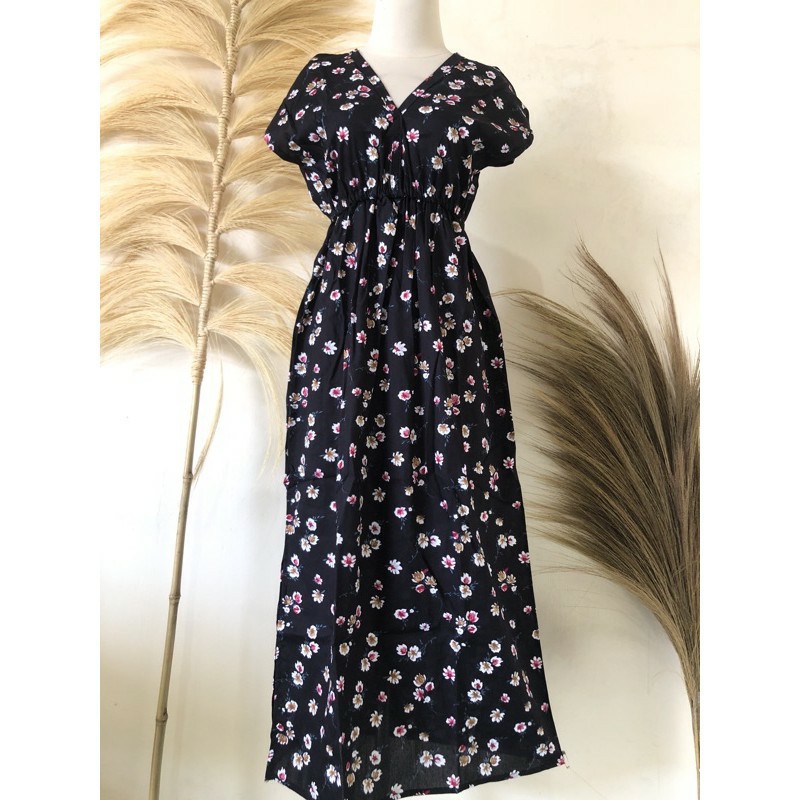 Dress Manohara Bali Panjang Mawar-Semanggi Hitam