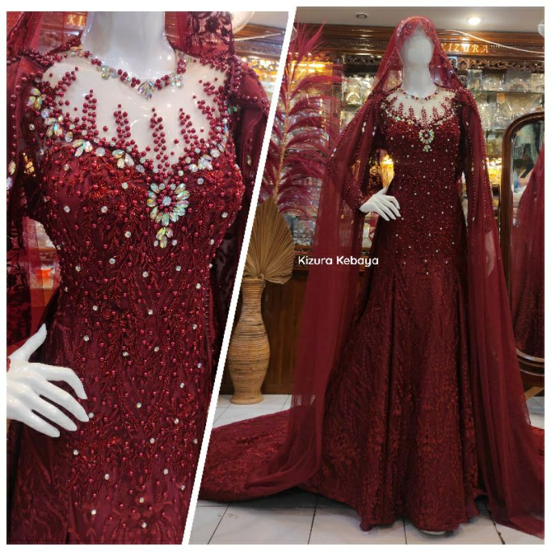 Kebaya Dress Pengantin Wedding Dress  Mewah / Duyung Standar Jumbo