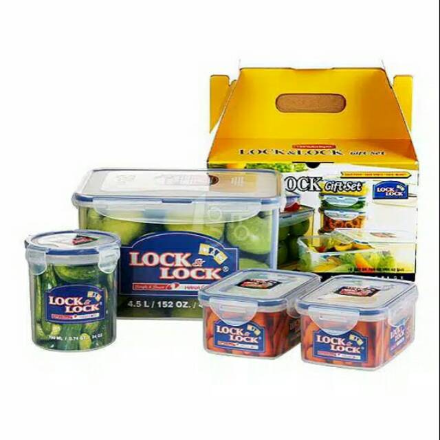 Lock n Lock Gift Set 4pcs 4p HPL827SC04 Kado Hampers LocknLock