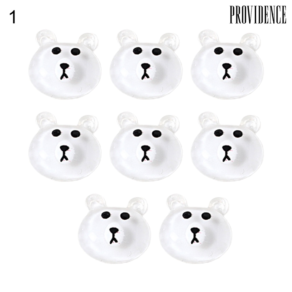 Providence 8Pcs/Bag Fingernail Decoration Universal Lovely Resin Nail Art Accessories Cute Teddy for Personal Use
