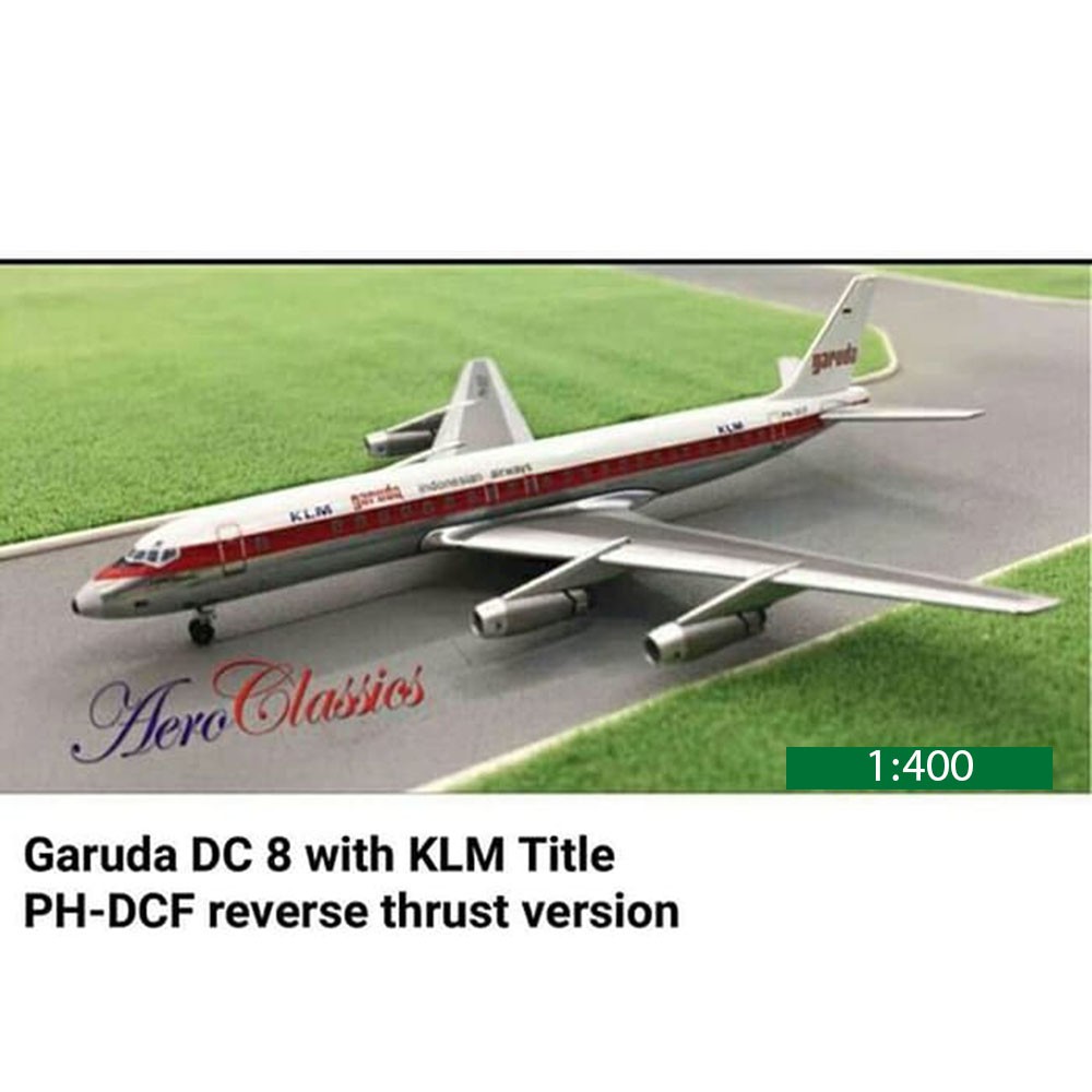 JE Pajangan Miniatur Replika Pesawat GARUDA DC8 WITH KLM TITLE AEROCLASSICS 1:400 Diecast