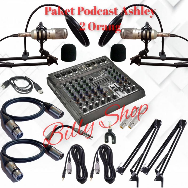 Paket Podcast 2 Orang Mic Ashley Studio Voice Mixer Ashley Samson 6