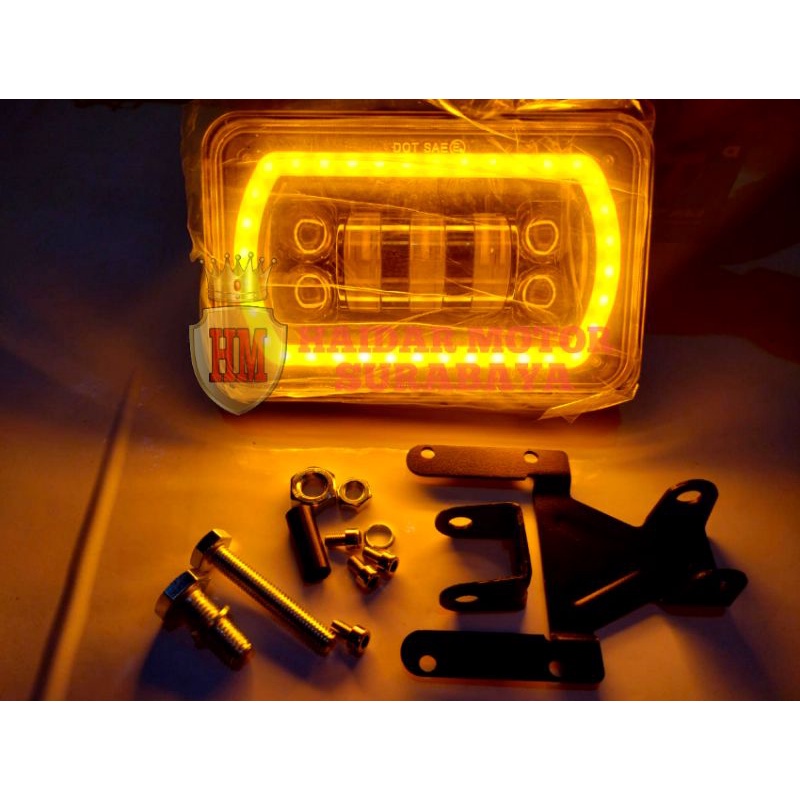 Lampu Daymaker Kotak 7 mata LED Lampu Deymaker 5inc kotak led Lampu Depan Variasi pnp RX king Lampu 