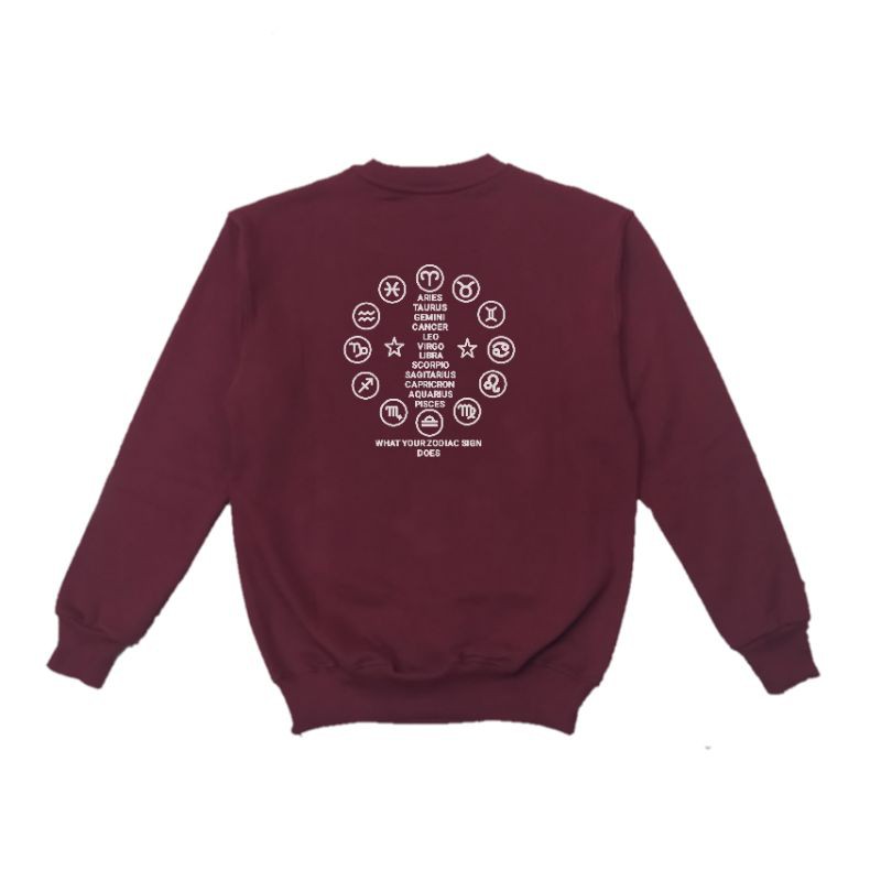 stucosa crewneck " zodiac " maroon