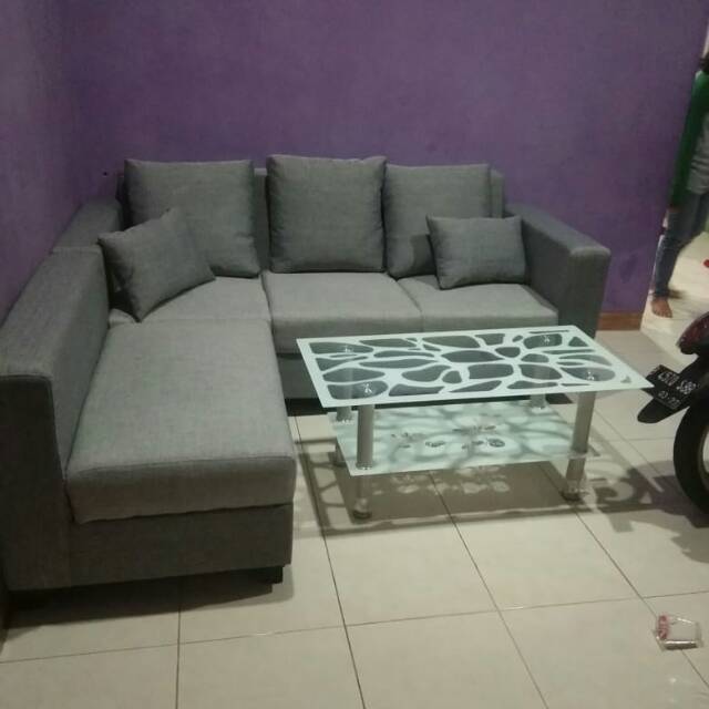 Sofa minimalis meja kaca