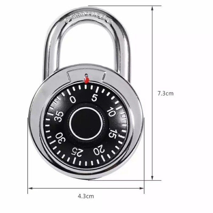 Gembok Padlock Model Putar Brangkas Security Rotary Combination Keyles