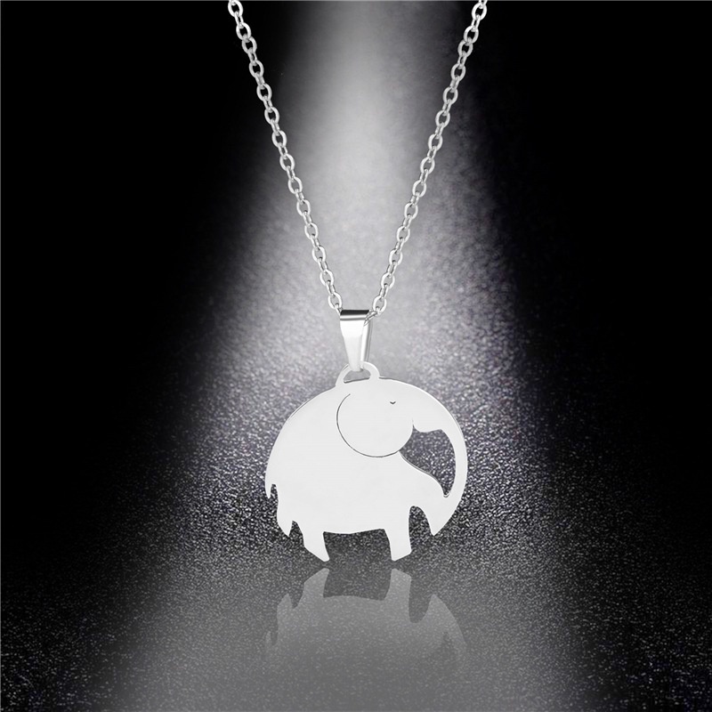 Gaya Korea 304 stainless steel desain sederhana gajah mini kalung wanita fashion in hip hop kartun g