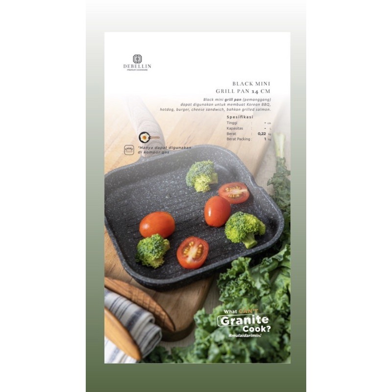 Debellin Black Mini Grill Pan 14 cm