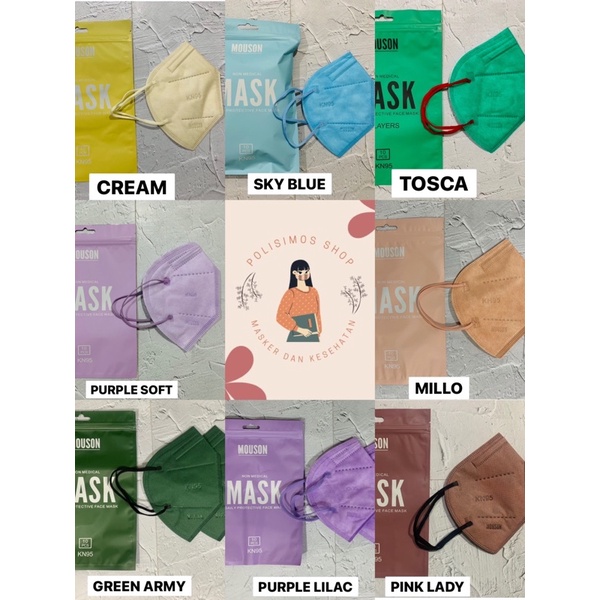 Masker Mouson KN95 5ply masker KN 95 5ply warna warni isi 10pc