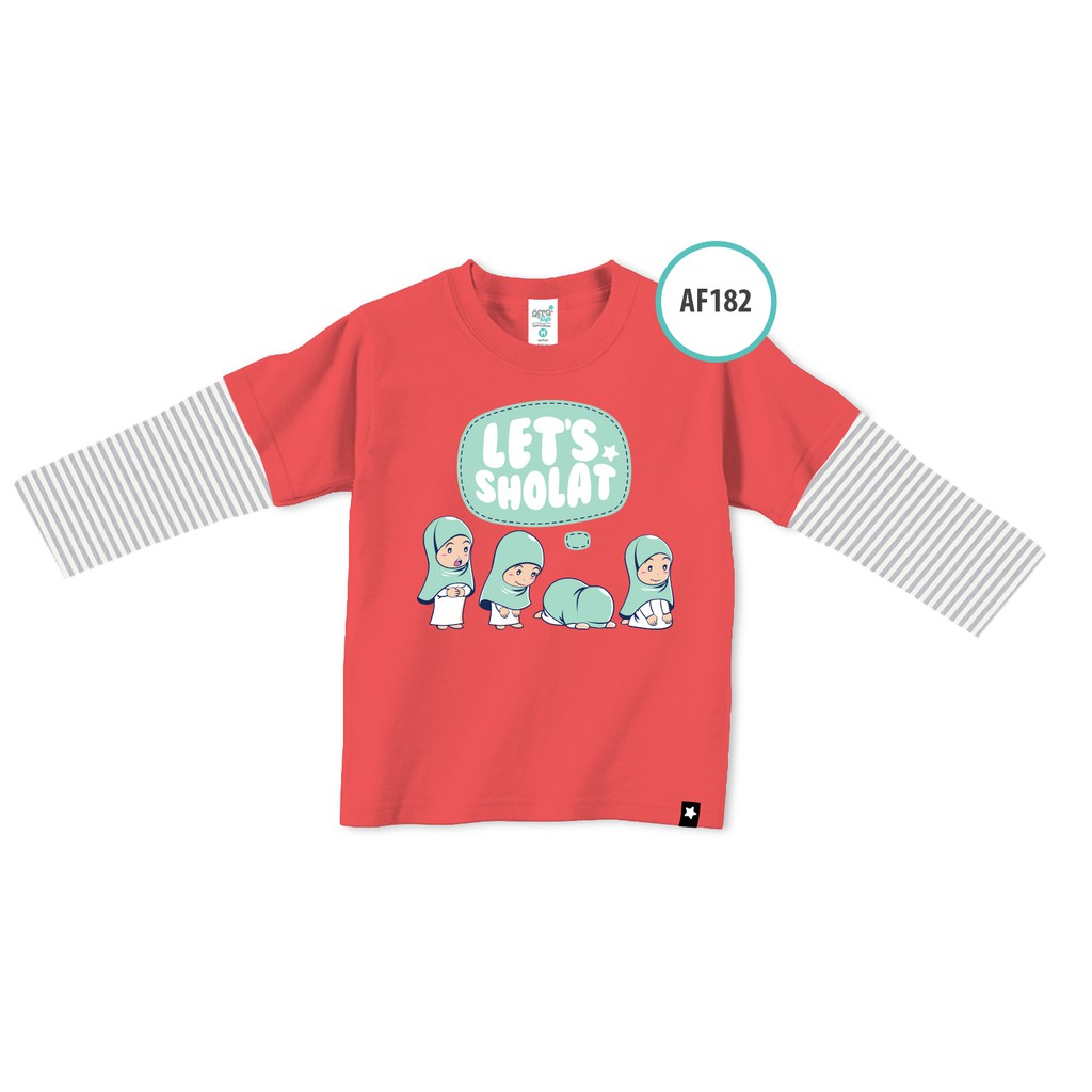 Kaos Anak Afrakids AF182 &quot;Let's Sholat&quot; Lengan Panjang