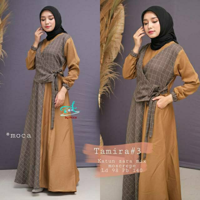 Tamira 3 Original Alice Gamis Longdress Maxi Material Katun Zara Premium